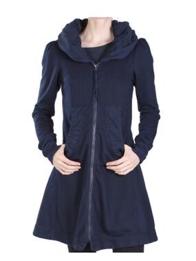 Prairie Underground Long Blue Cloak Organic Cotton Hoodie size Small
